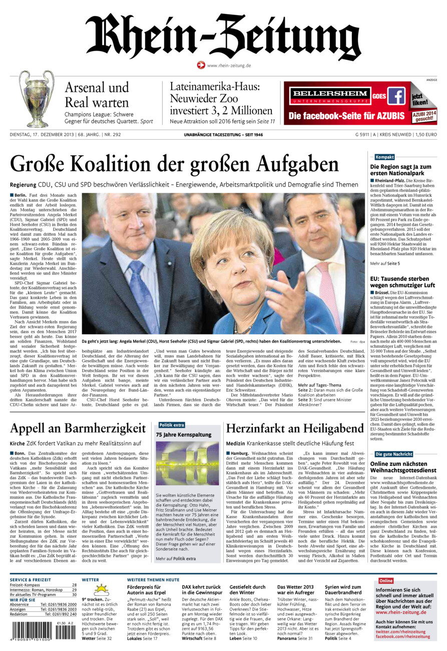 Rhein-Zeitung Kreis Neuwied vom Dienstag, 17.12.2013