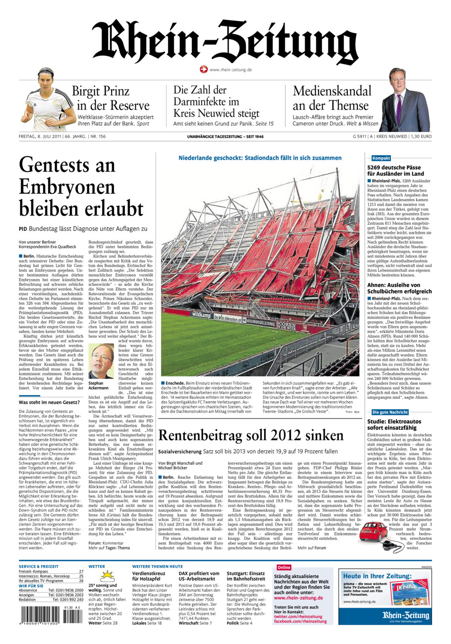 Rhein-Zeitung Kreis Neuwied vom Freitag, 08.07.2011