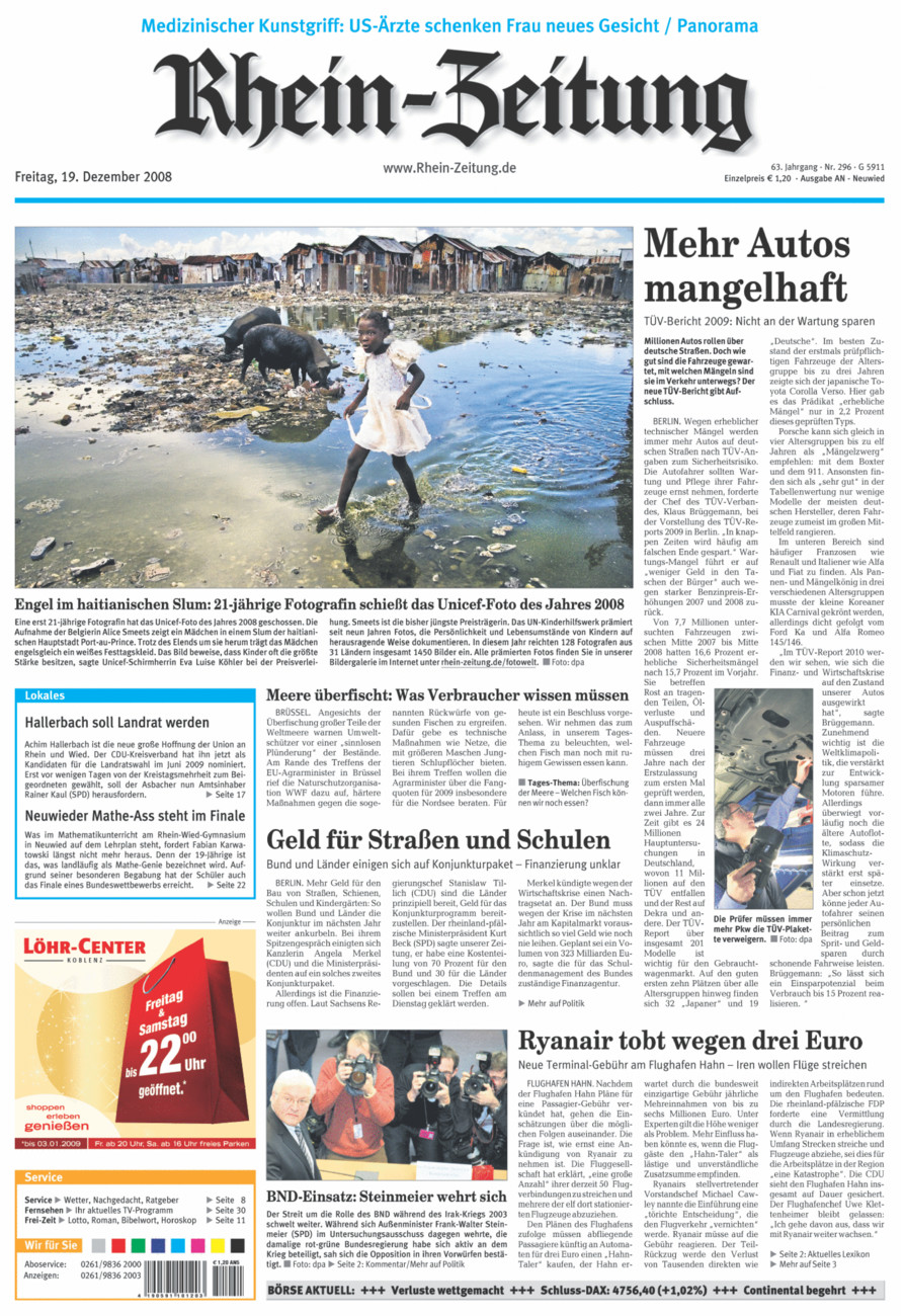 Rhein-Zeitung Kreis Neuwied vom Freitag, 19.12.2008