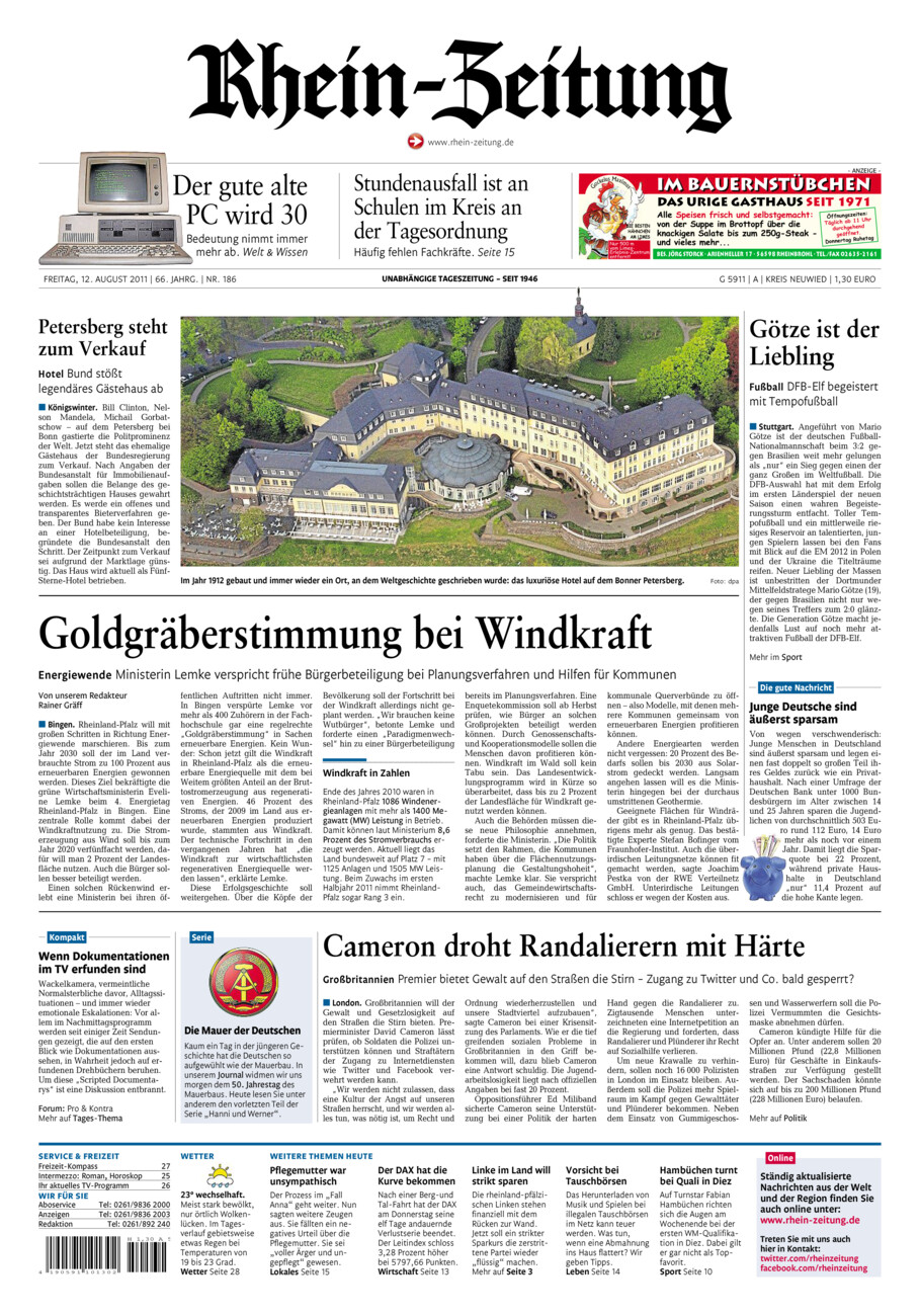 Rhein-Zeitung Kreis Neuwied vom Freitag, 12.08.2011