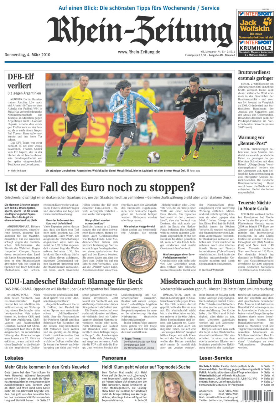 Rhein-Zeitung Kreis Neuwied vom Donnerstag, 04.03.2010