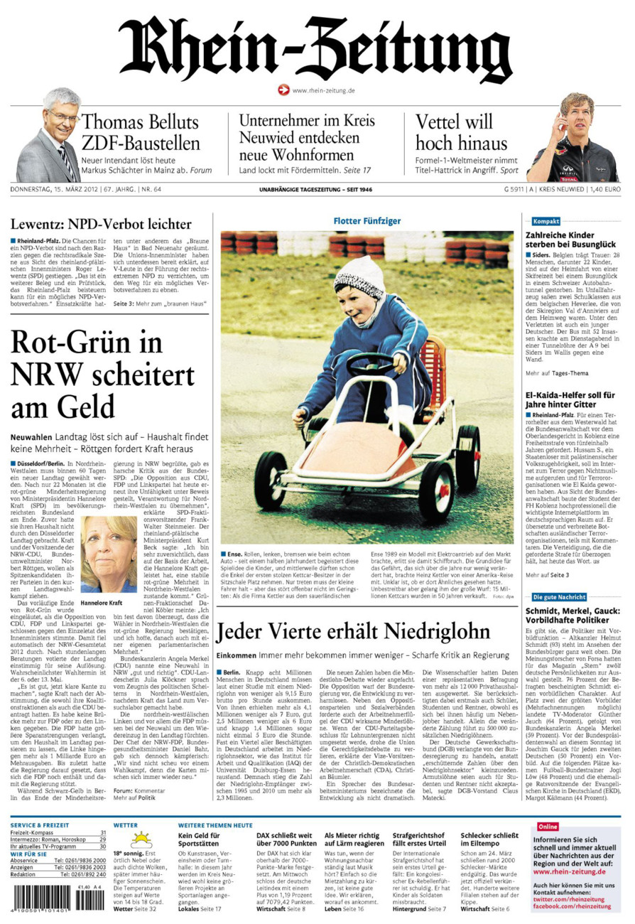 Rhein-Zeitung Kreis Neuwied vom Donnerstag, 15.03.2012
