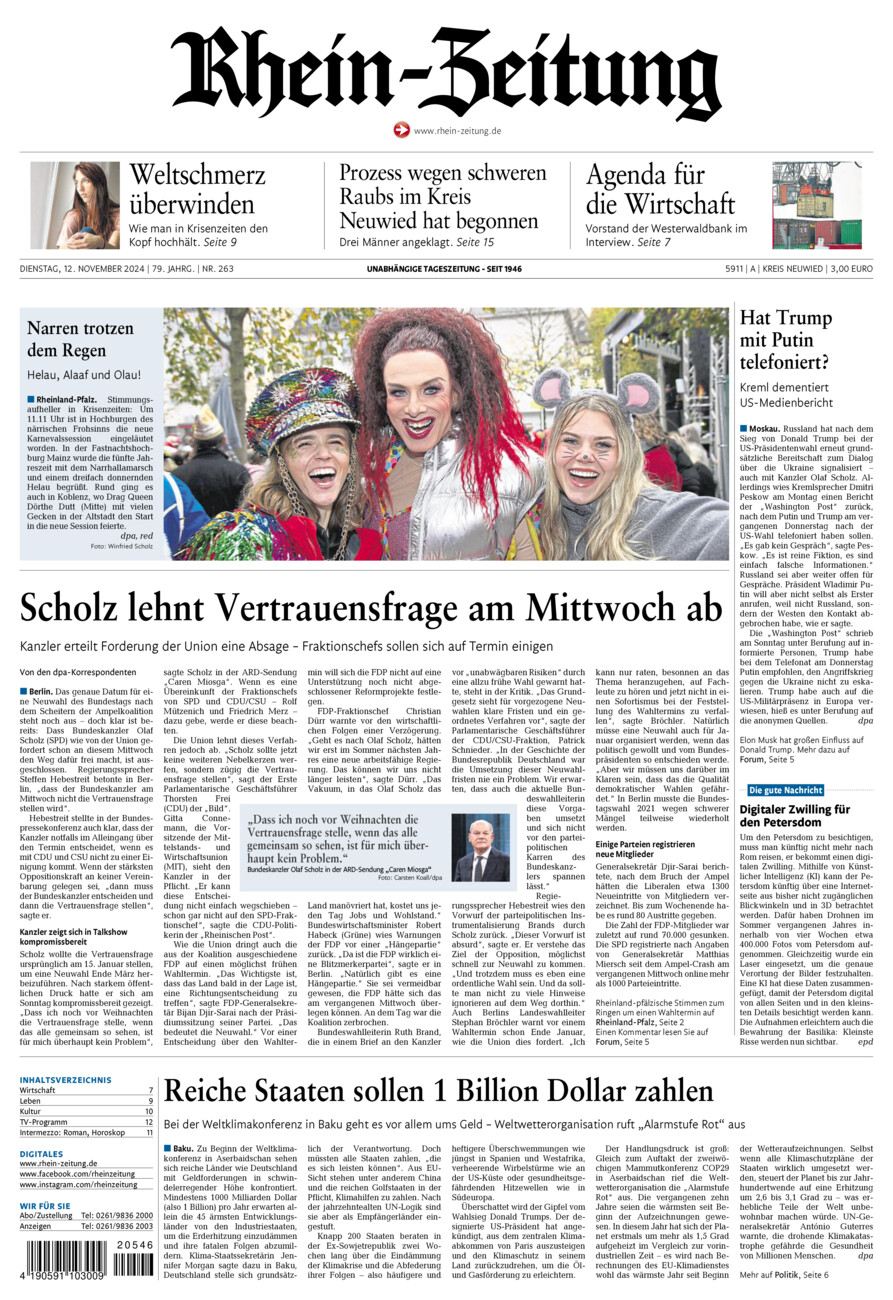 Rhein-Zeitung Kreis Neuwied vom Dienstag, 12.11.2024