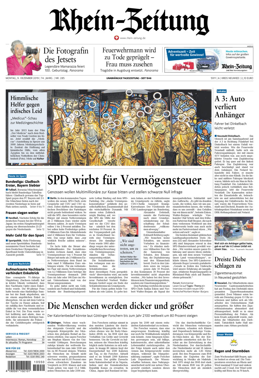 Rhein-Zeitung Kreis Neuwied vom Montag, 09.12.2019
