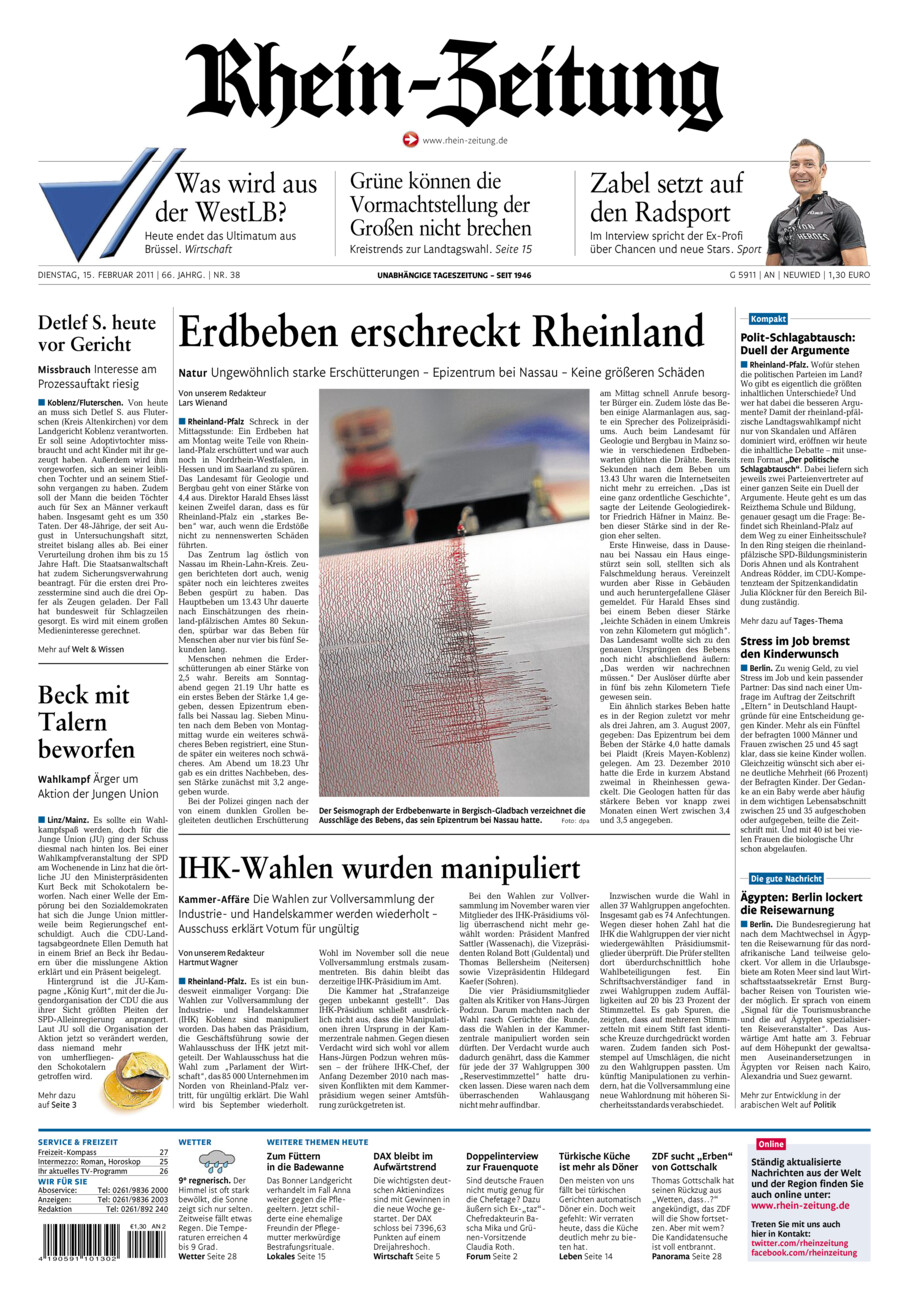 Rhein-Zeitung Kreis Neuwied vom Dienstag, 15.02.2011
