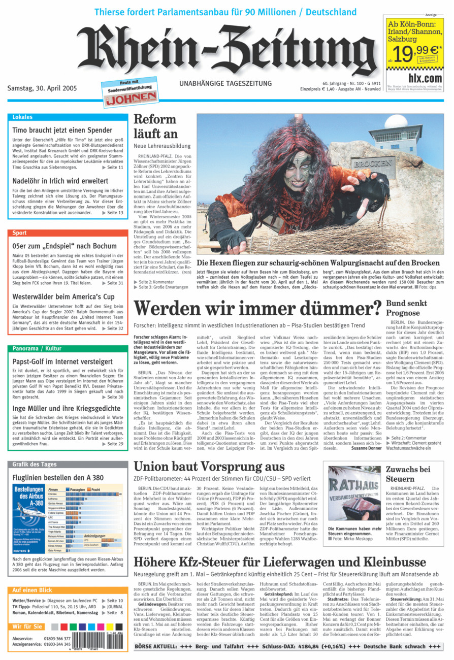 Rhein-Zeitung Kreis Neuwied vom Samstag, 30.04.2005
