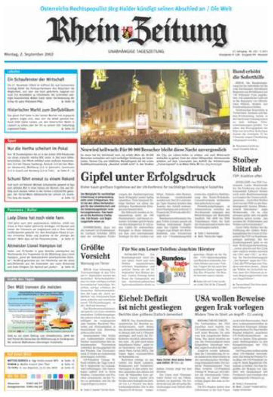 Rhein-Zeitung Kreis Neuwied vom Montag, 02.09.2002