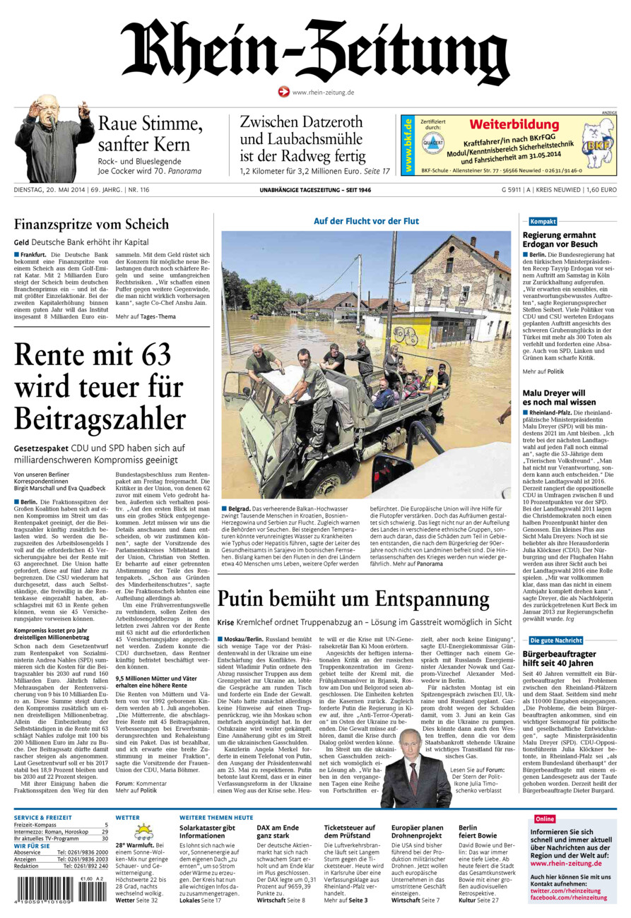 Rhein-Zeitung Kreis Neuwied vom Dienstag, 20.05.2014