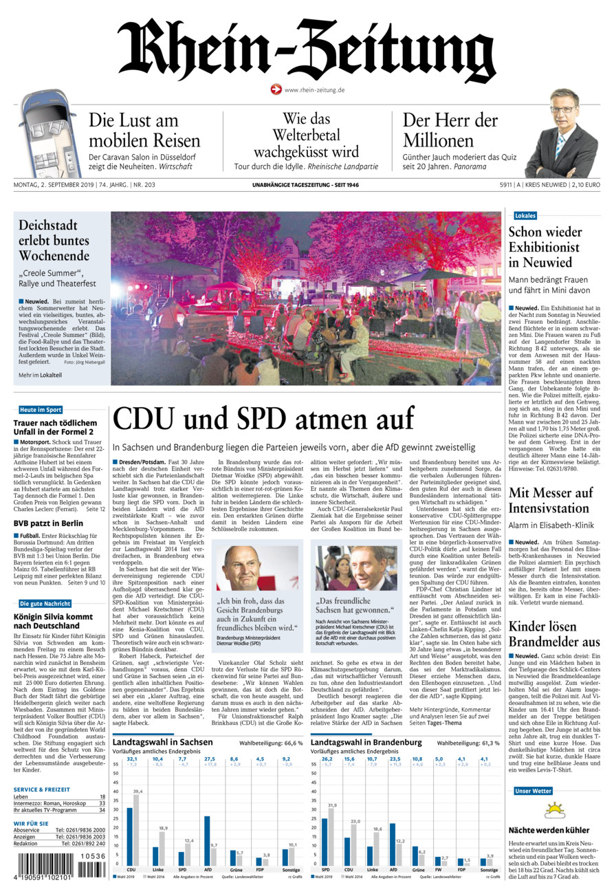 Rhein-Zeitung Kreis Neuwied vom Montag, 02.09.2019