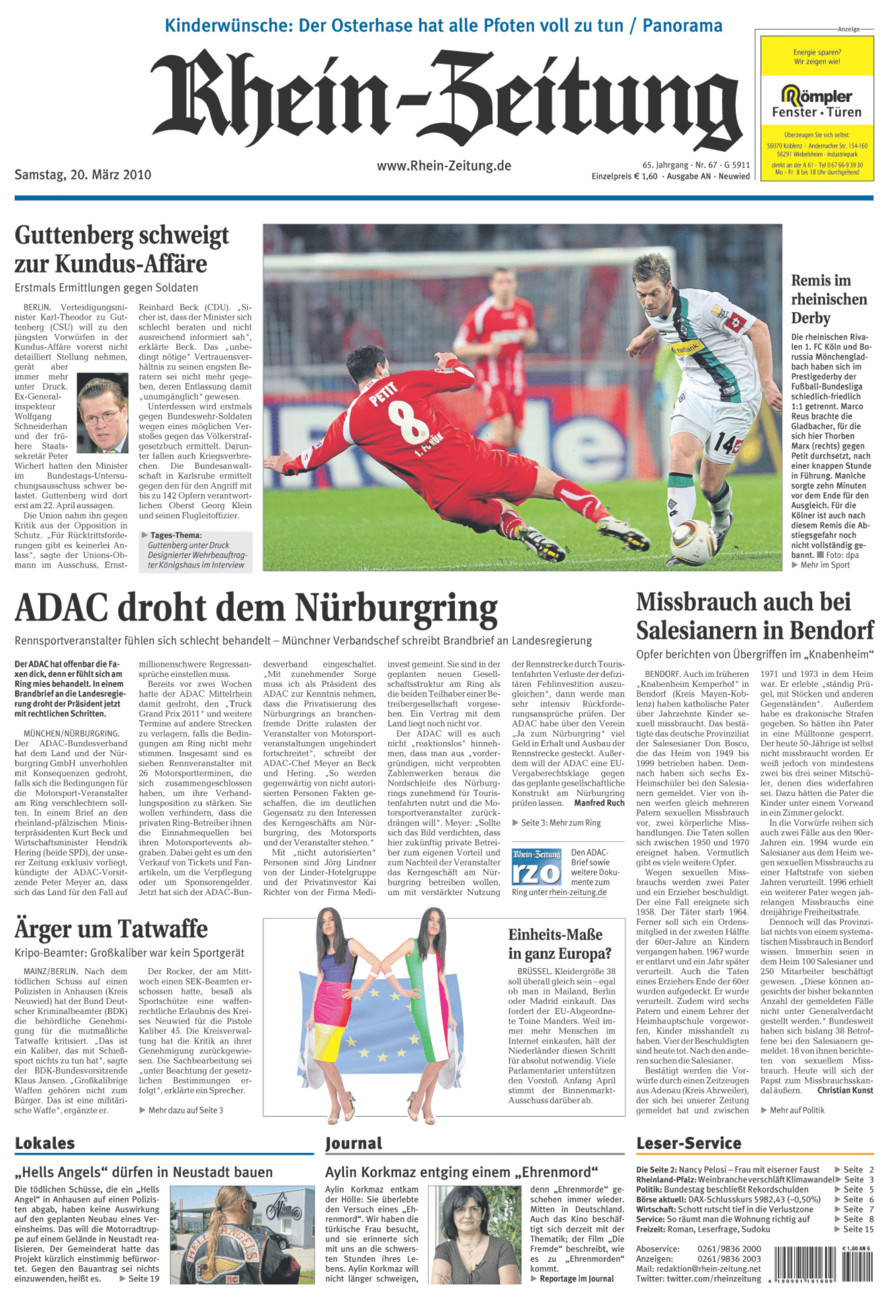 Rhein-Zeitung Kreis Neuwied vom Samstag, 20.03.2010