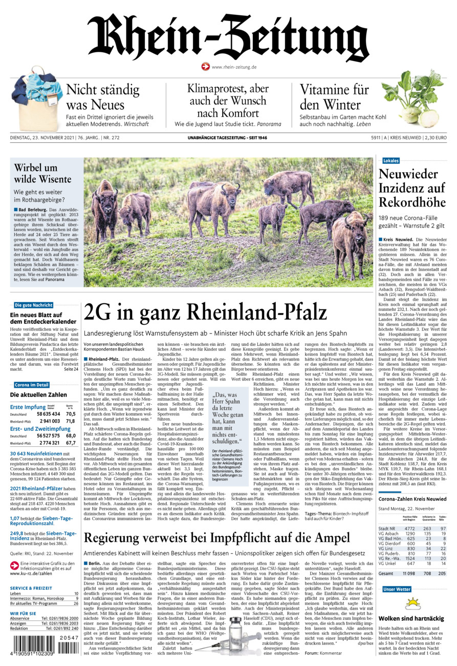 Rhein-Zeitung Kreis Neuwied vom Dienstag, 23.11.2021