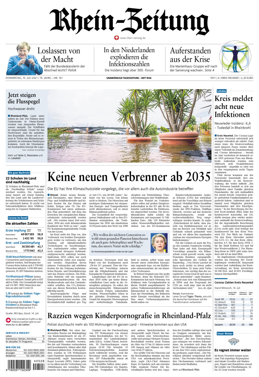 Rhein-Zeitung Kreis Neuwied vom Donnerstag, 15.07.2021