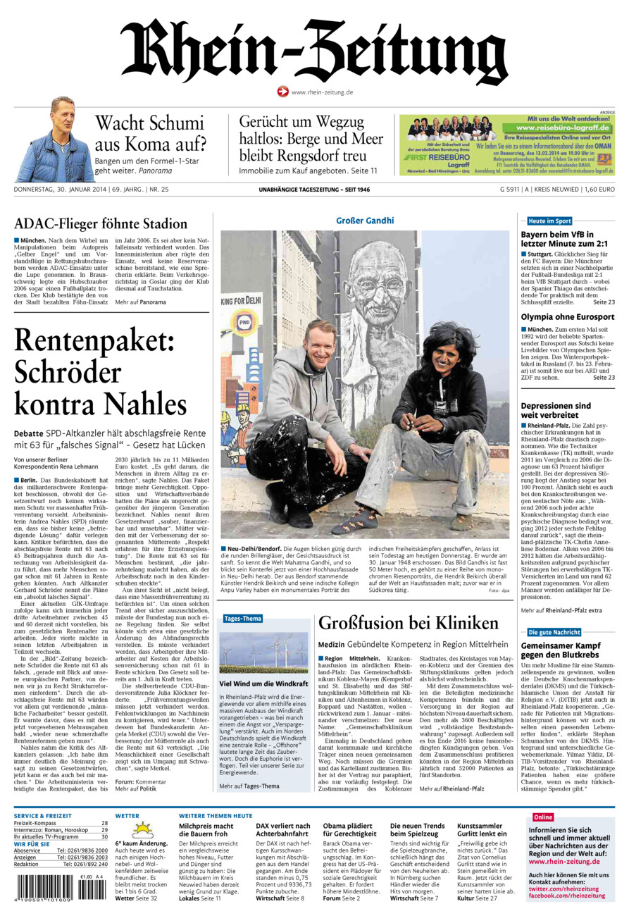 Rhein-Zeitung Kreis Neuwied vom Donnerstag, 30.01.2014