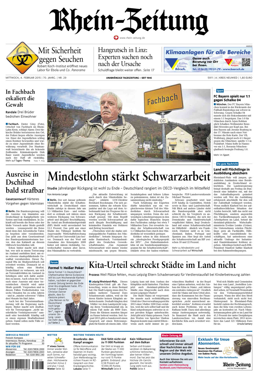 Rhein-Zeitung Kreis Neuwied vom Mittwoch, 04.02.2015