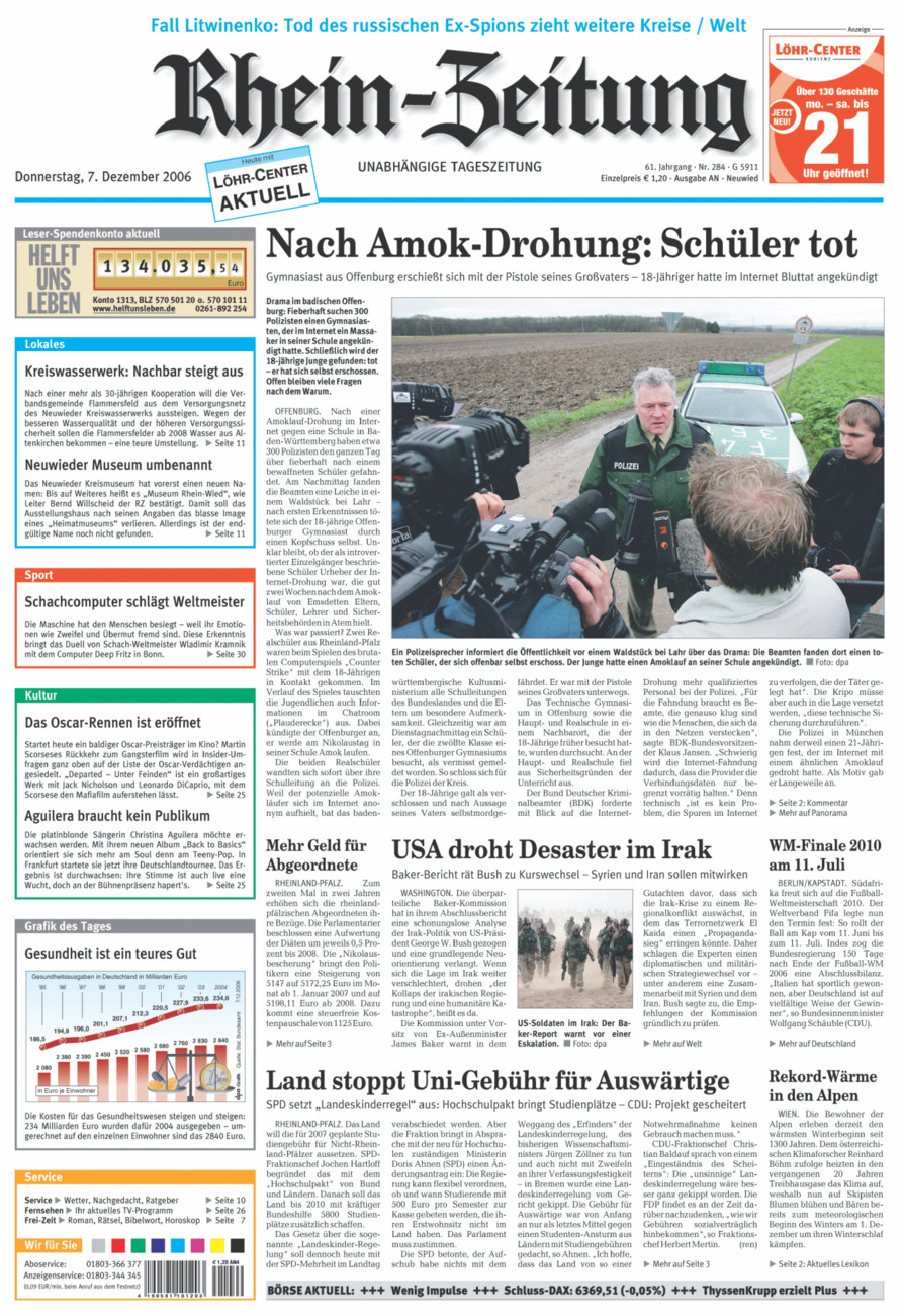 Rhein-Zeitung Kreis Neuwied vom Donnerstag, 07.12.2006