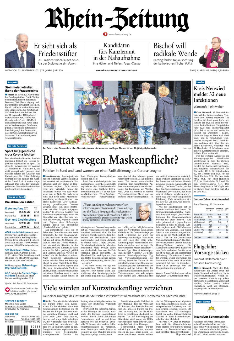 Rhein-Zeitung Kreis Neuwied vom Mittwoch, 22.09.2021