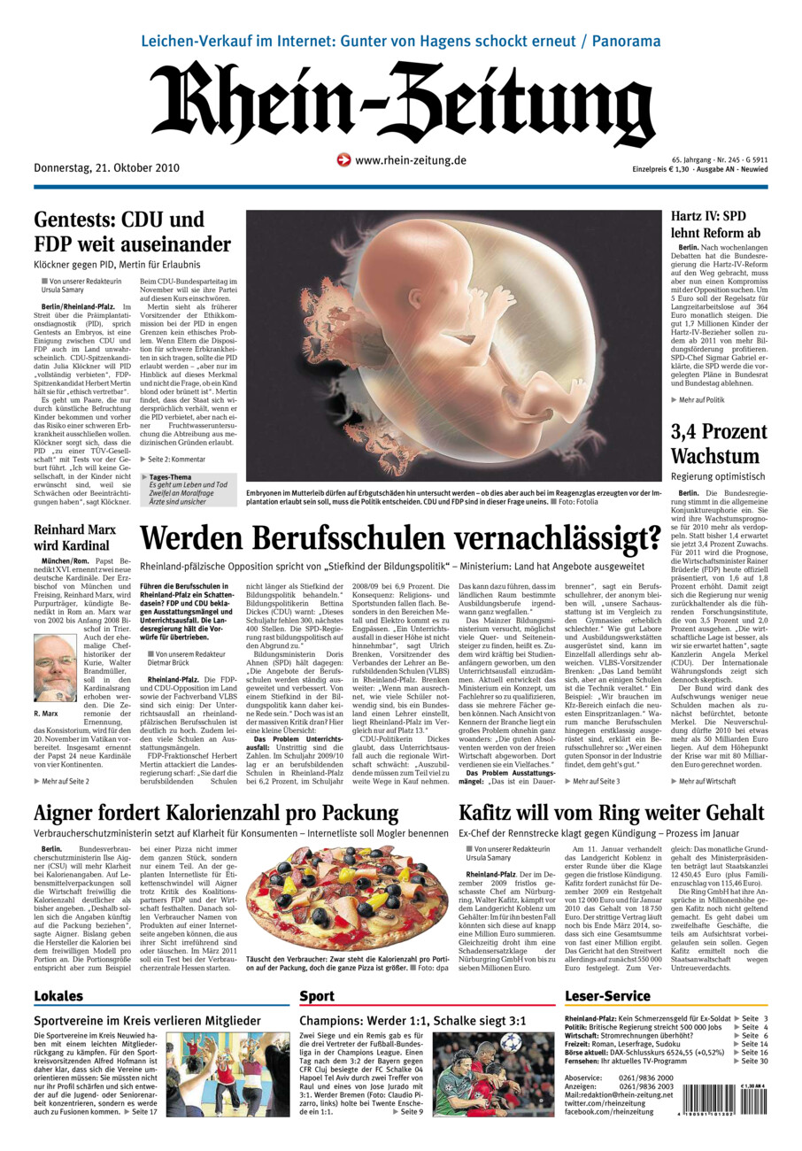 Rhein-Zeitung Kreis Neuwied vom Donnerstag, 21.10.2010