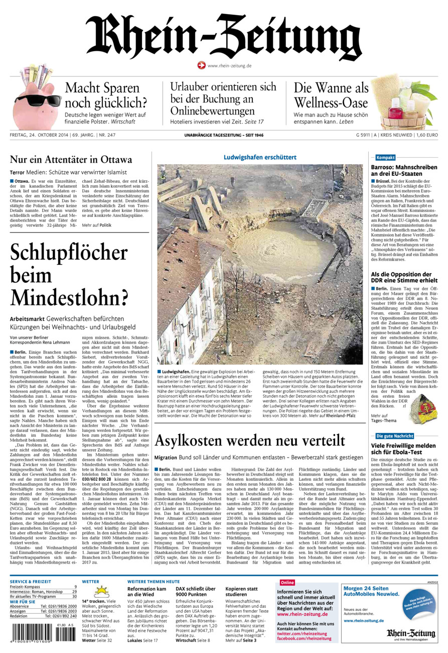 Rhein-Zeitung Kreis Neuwied vom Freitag, 24.10.2014