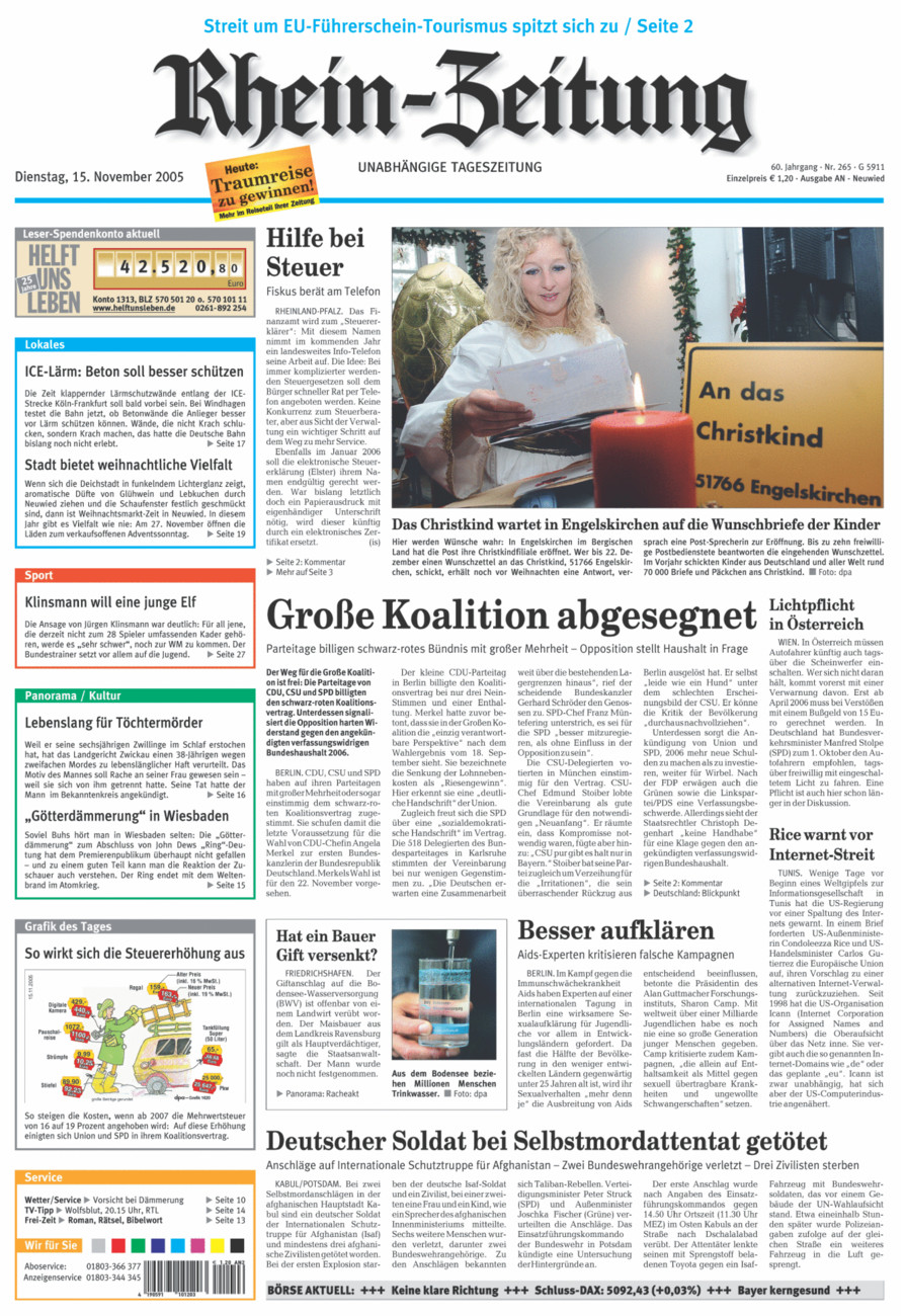 Rhein-Zeitung Kreis Neuwied vom Dienstag, 15.11.2005