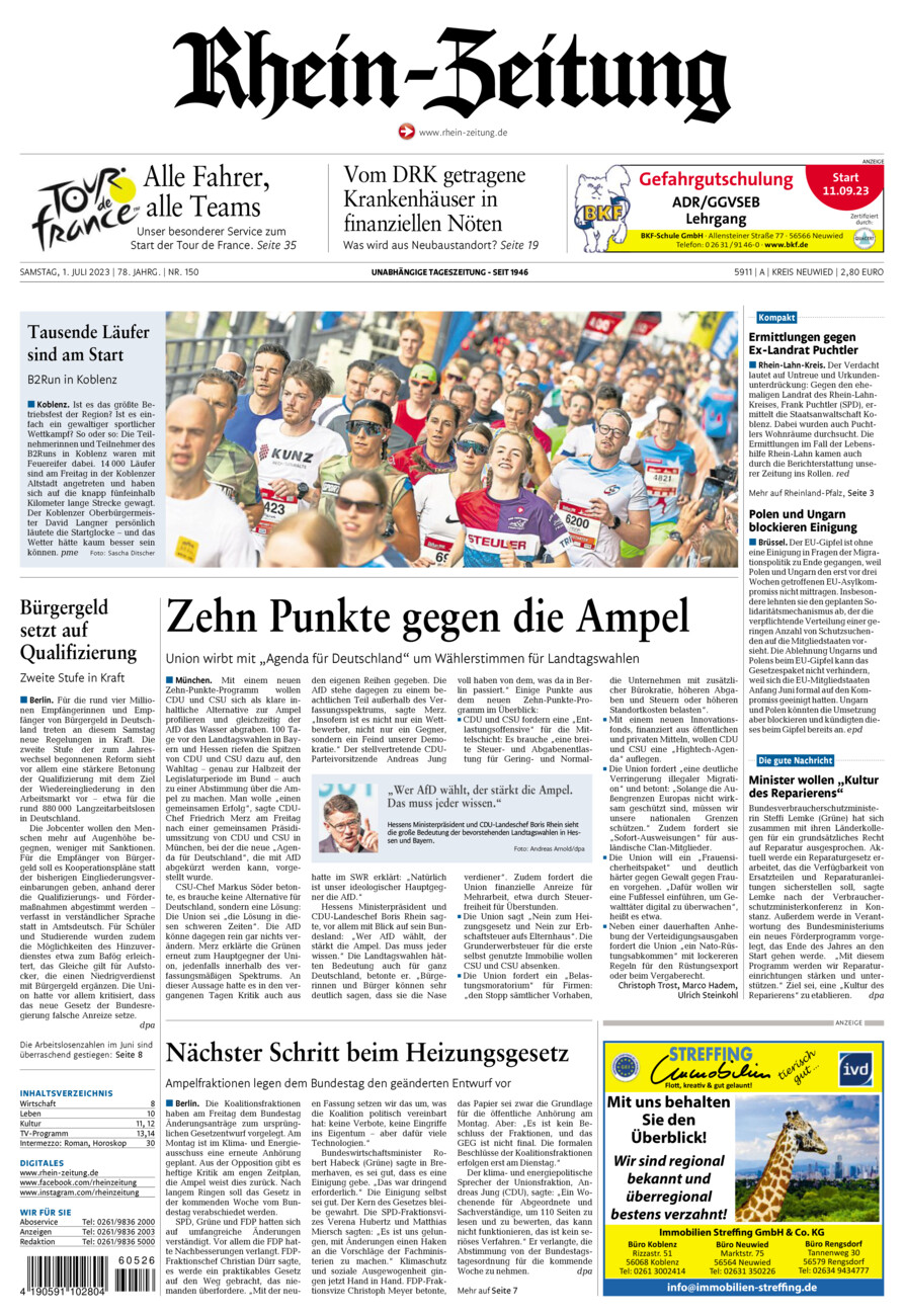 Rhein-Zeitung Kreis Neuwied vom Samstag, 01.07.2023