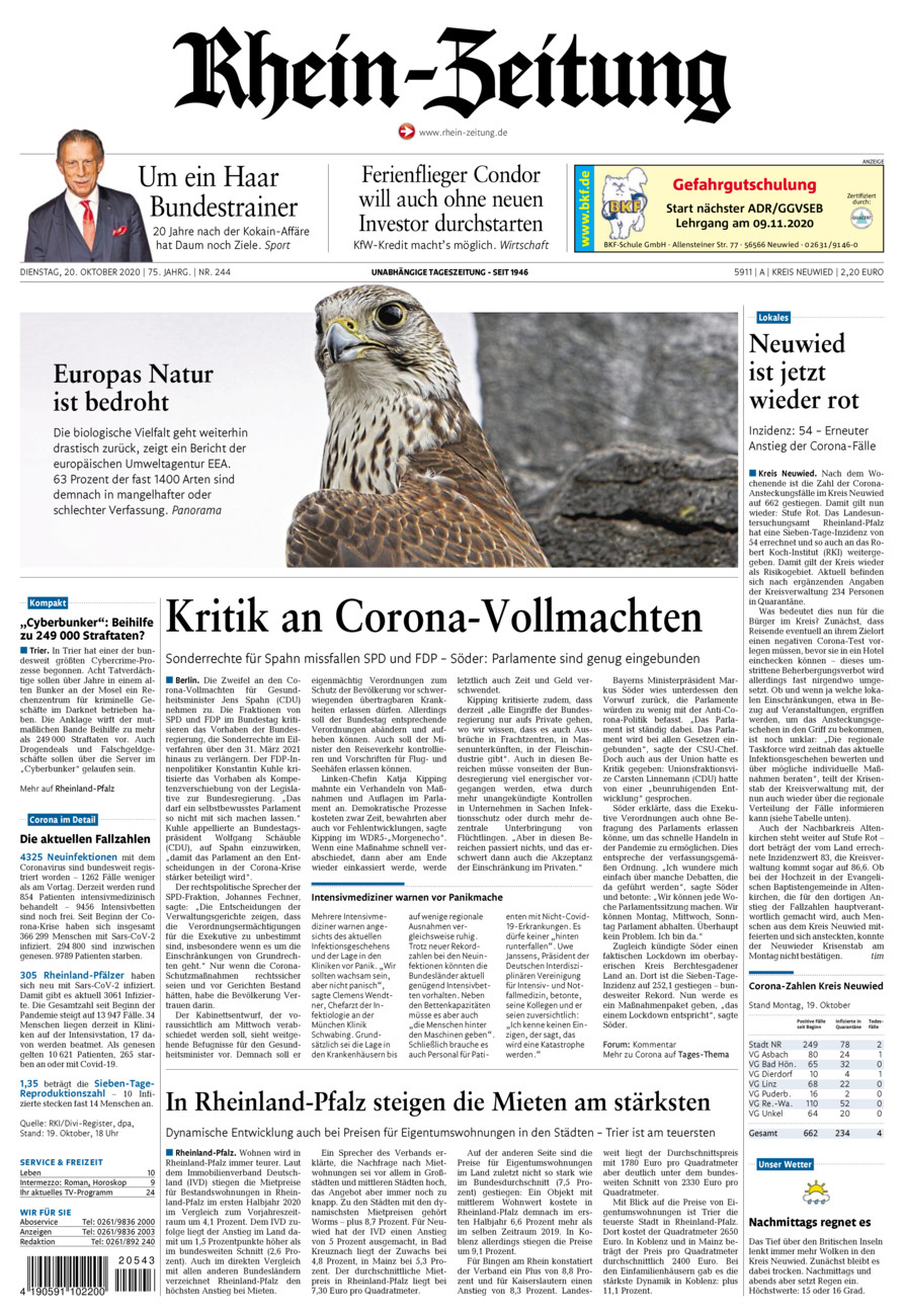 Rhein-Zeitung Kreis Neuwied vom Dienstag, 20.10.2020
