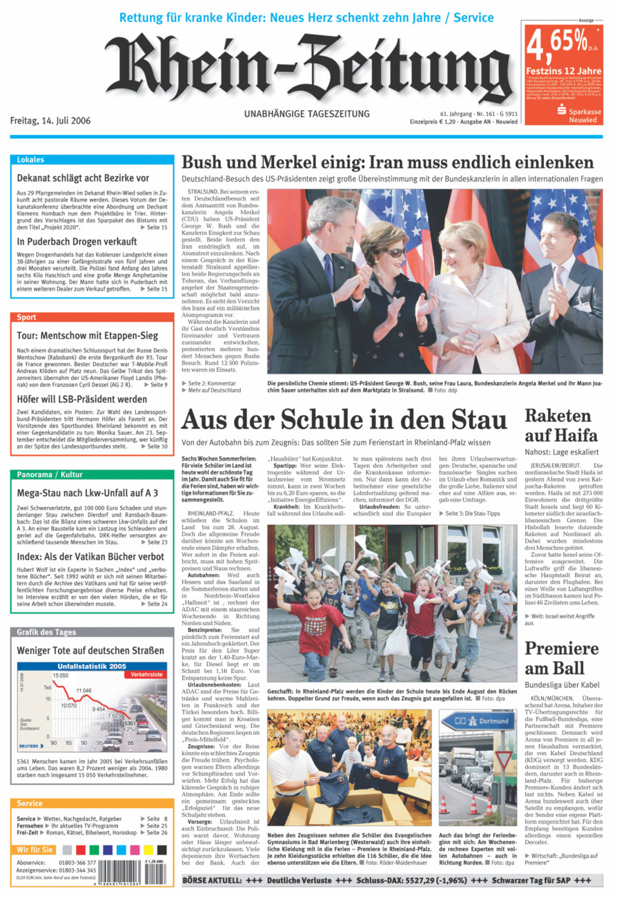 Rhein-Zeitung Kreis Neuwied vom Freitag, 14.07.2006