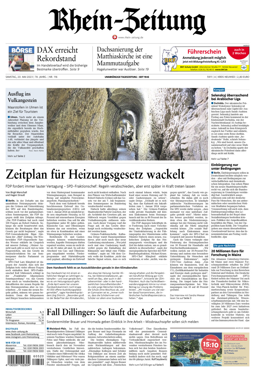 Rhein-Zeitung Kreis Neuwied vom Samstag, 20.05.2023