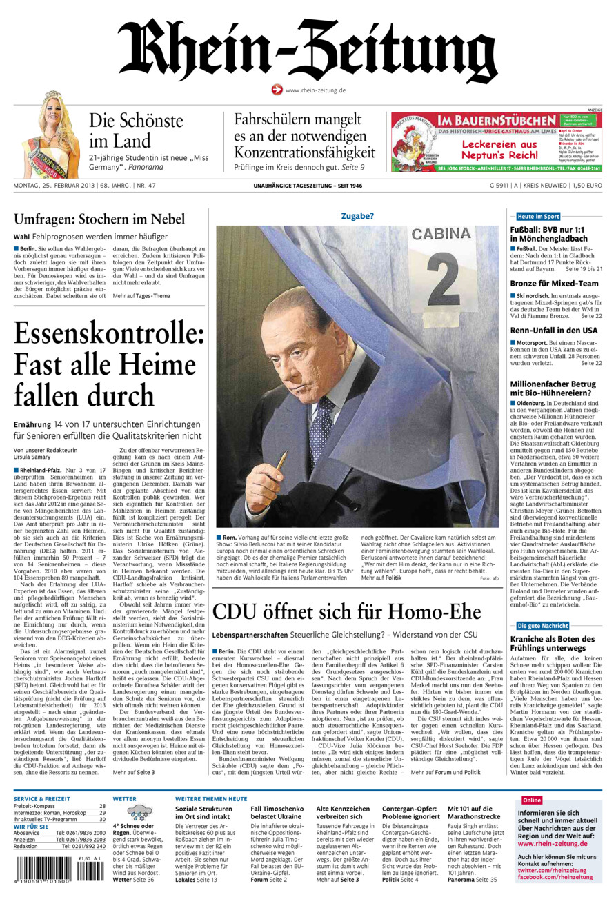 Rhein-Zeitung Kreis Neuwied vom Montag, 25.02.2013