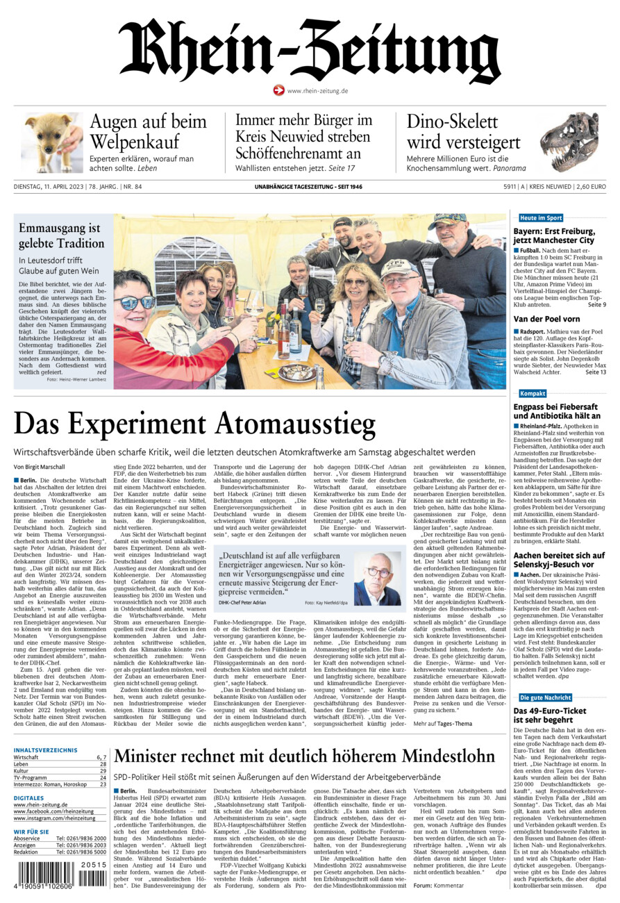 Rhein-Zeitung Kreis Neuwied vom Dienstag, 11.04.2023