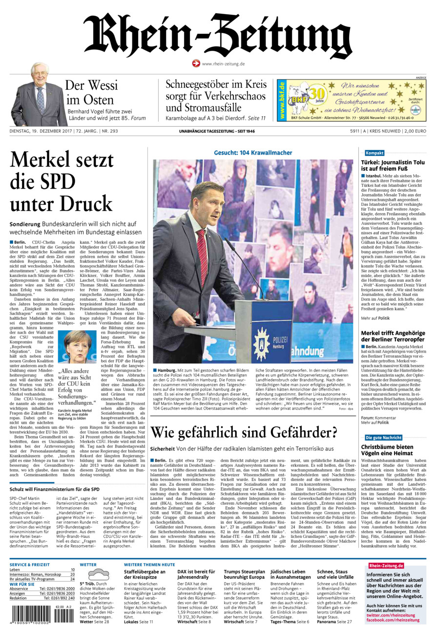 Rhein-Zeitung Kreis Neuwied vom Dienstag, 19.12.2017