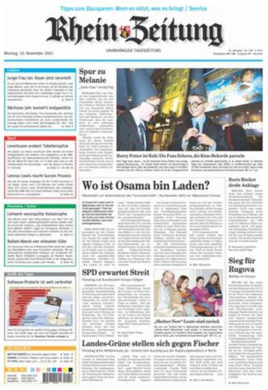 Rhein-Zeitung Kreis Neuwied vom Montag, 19.11.2001