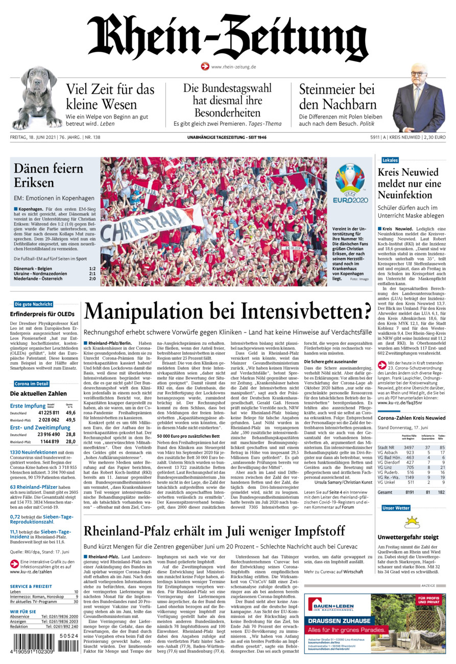 Rhein-Zeitung Kreis Neuwied vom Freitag, 18.06.2021