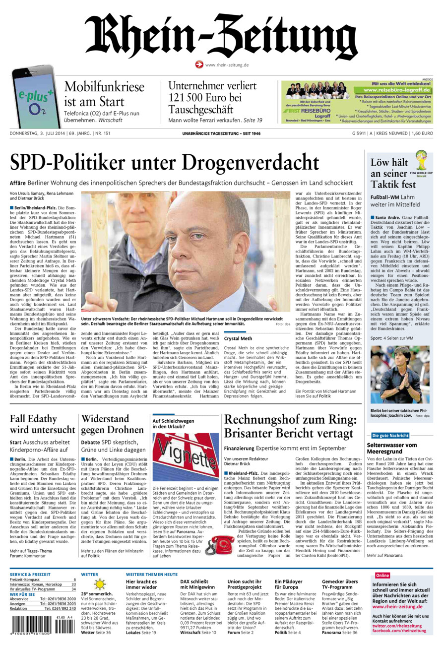 Rhein-Zeitung Kreis Neuwied vom Donnerstag, 03.07.2014