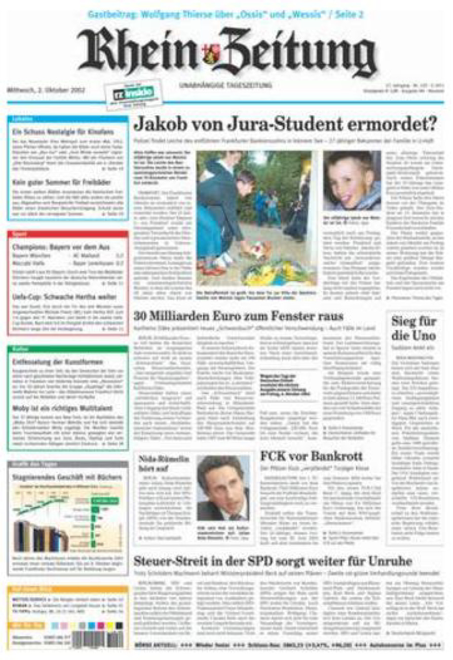 Rhein-Zeitung Kreis Neuwied vom Mittwoch, 02.10.2002
