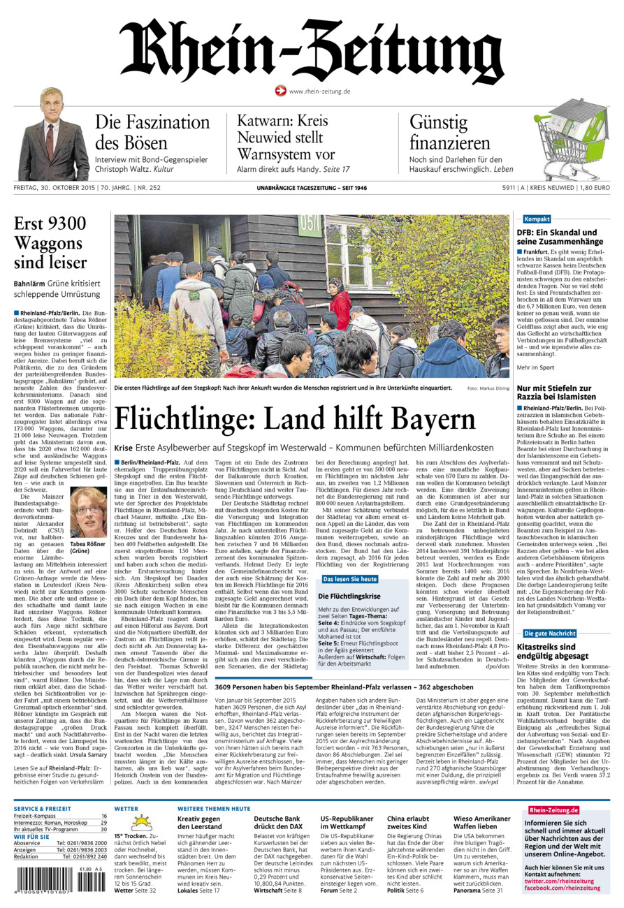 Rhein-Zeitung Kreis Neuwied vom Freitag, 30.10.2015