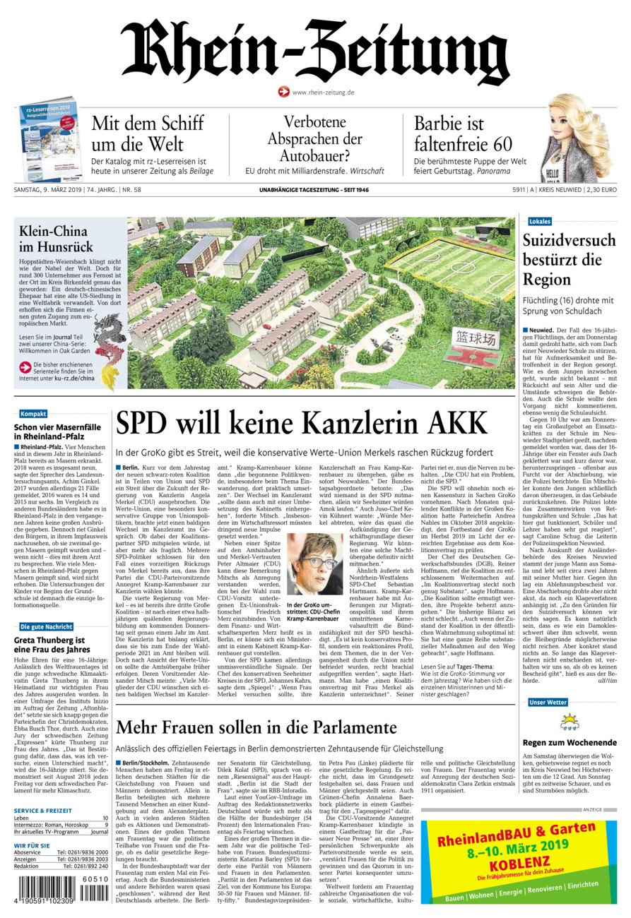 Rhein-Zeitung Kreis Neuwied vom Samstag, 09.03.2019