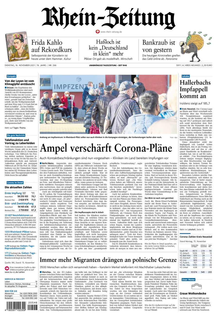 Rhein-Zeitung Kreis Neuwied vom Dienstag, 16.11.2021