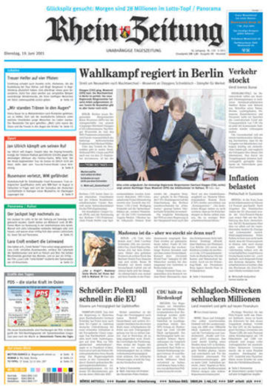 Rhein-Zeitung Kreis Neuwied vom Dienstag, 19.06.2001