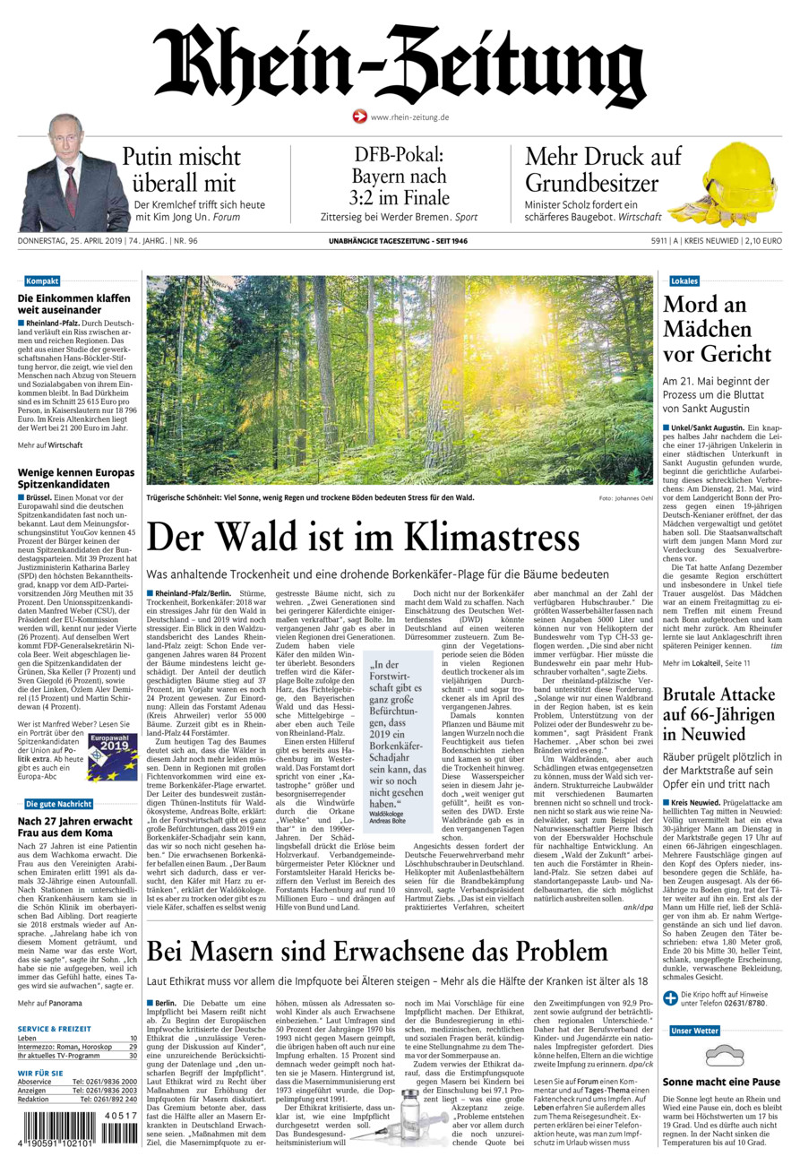 Rhein-Zeitung Kreis Neuwied vom Donnerstag, 25.04.2019