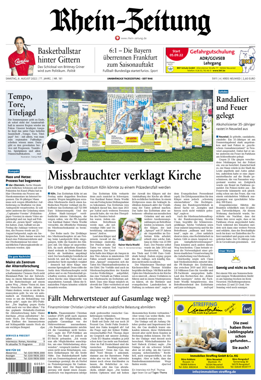 Rhein-Zeitung Kreis Neuwied vom Samstag, 06.08.2022