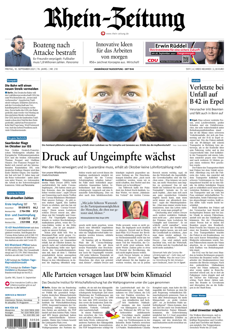 Rhein-Zeitung Kreis Neuwied vom Freitag, 10.09.2021