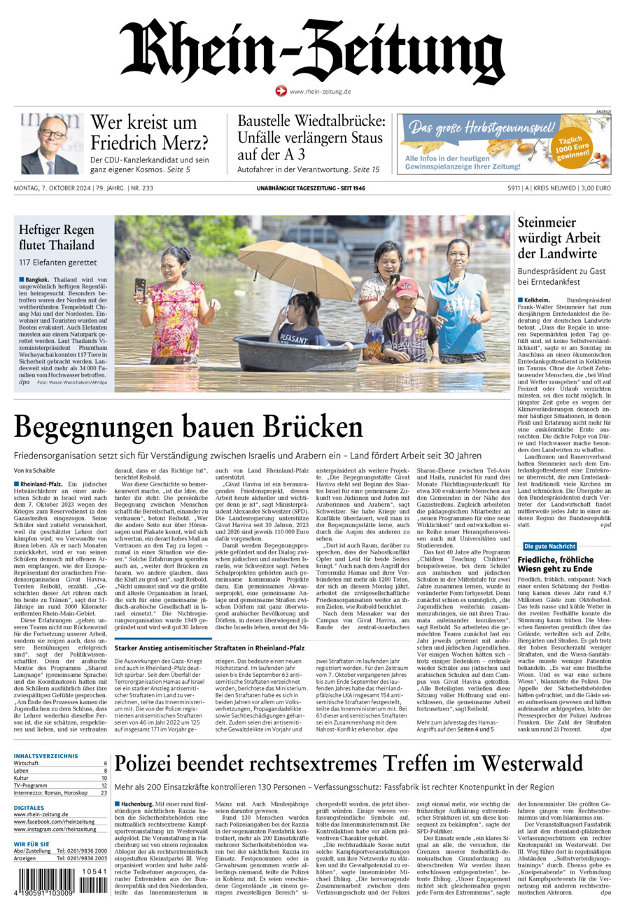 Rhein-Zeitung Kreis Neuwied vom Montag, 07.10.2024