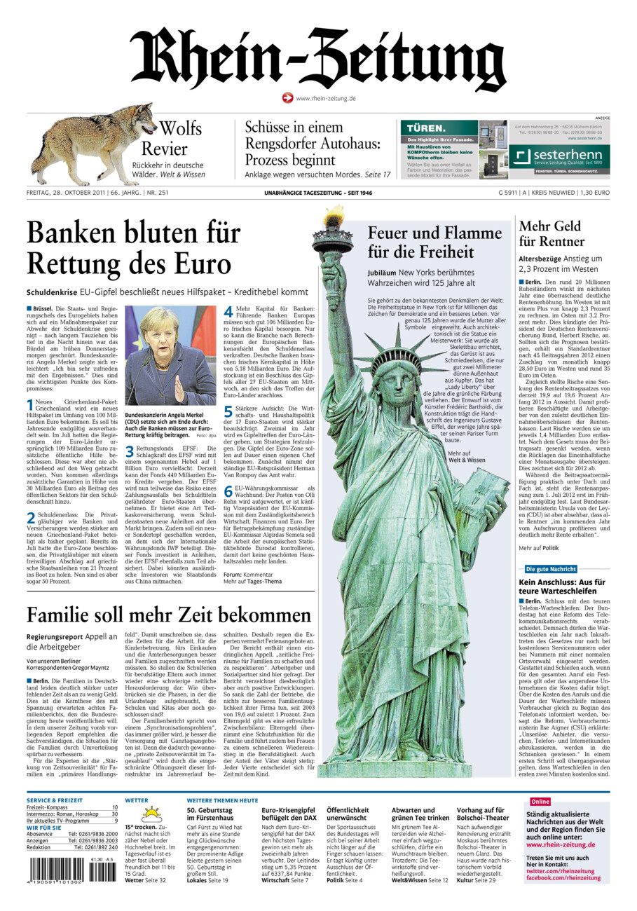 Rhein-Zeitung Kreis Neuwied vom Freitag, 28.10.2011