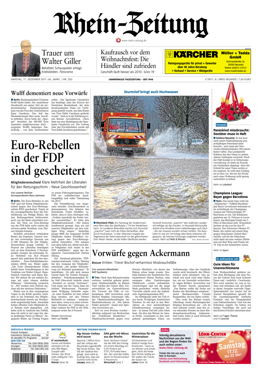 Rhein-Zeitung Kreis Neuwied vom Samstag, 17.12.2011
