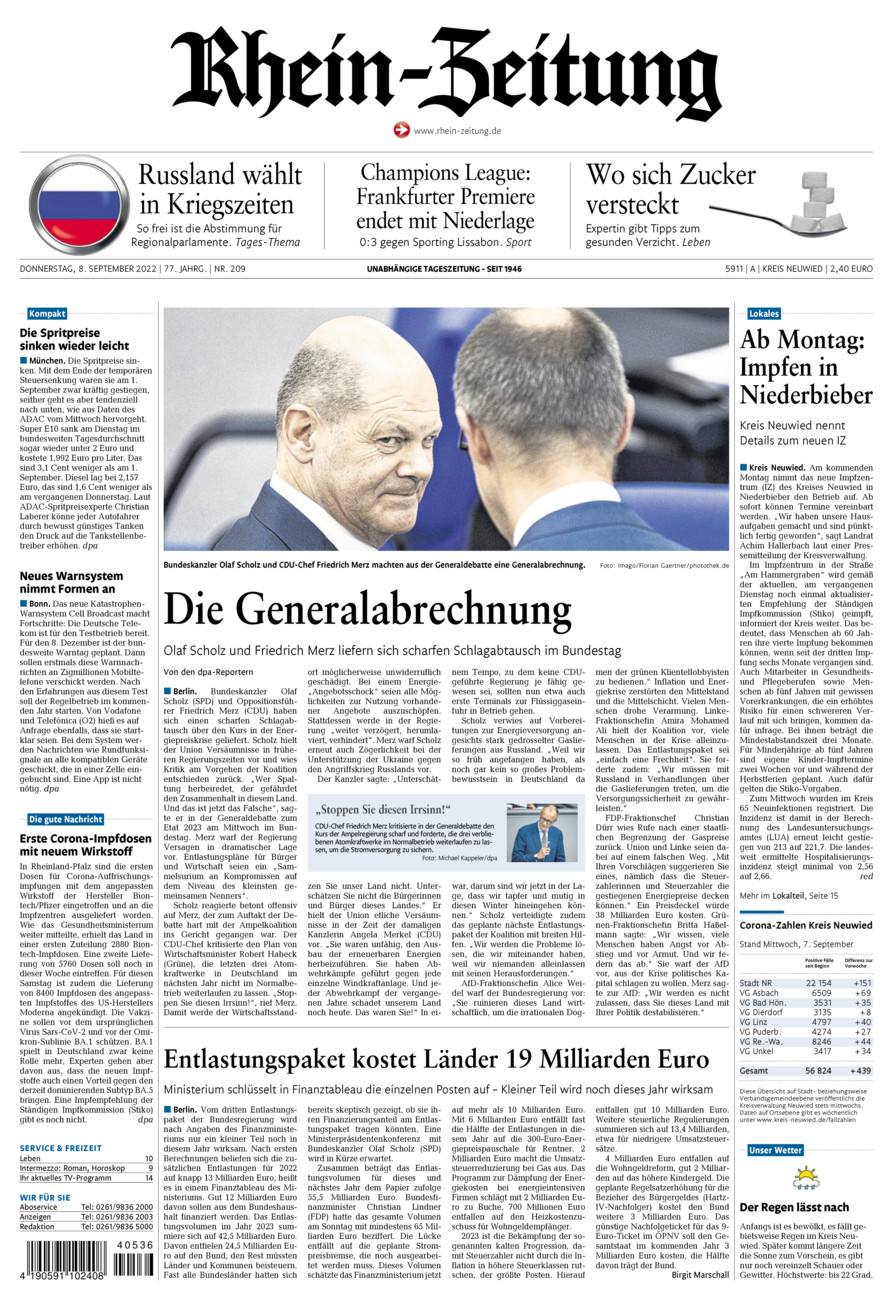 Rhein-Zeitung Kreis Neuwied vom Donnerstag, 08.09.2022