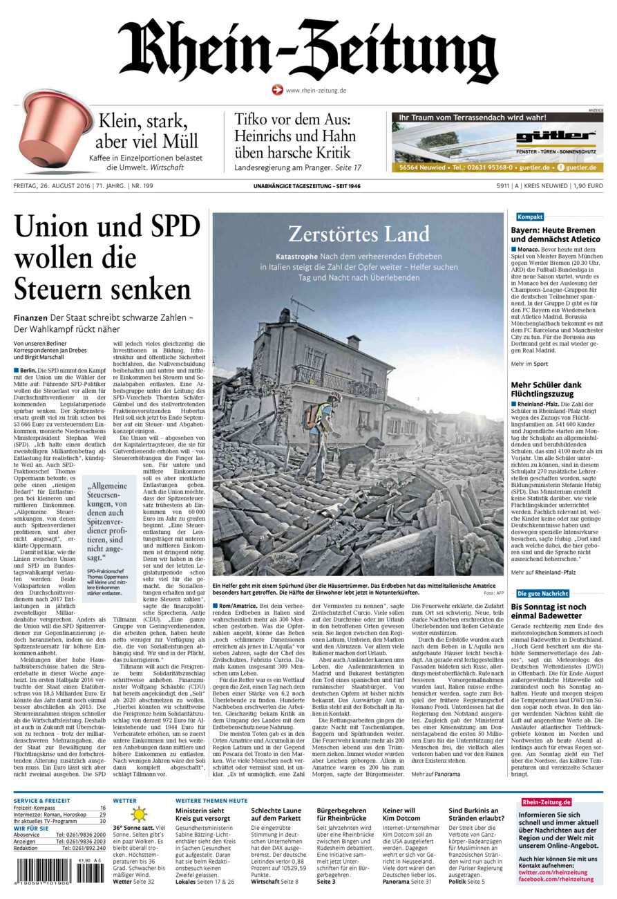 Rhein-Zeitung Kreis Neuwied vom Freitag, 26.08.2016