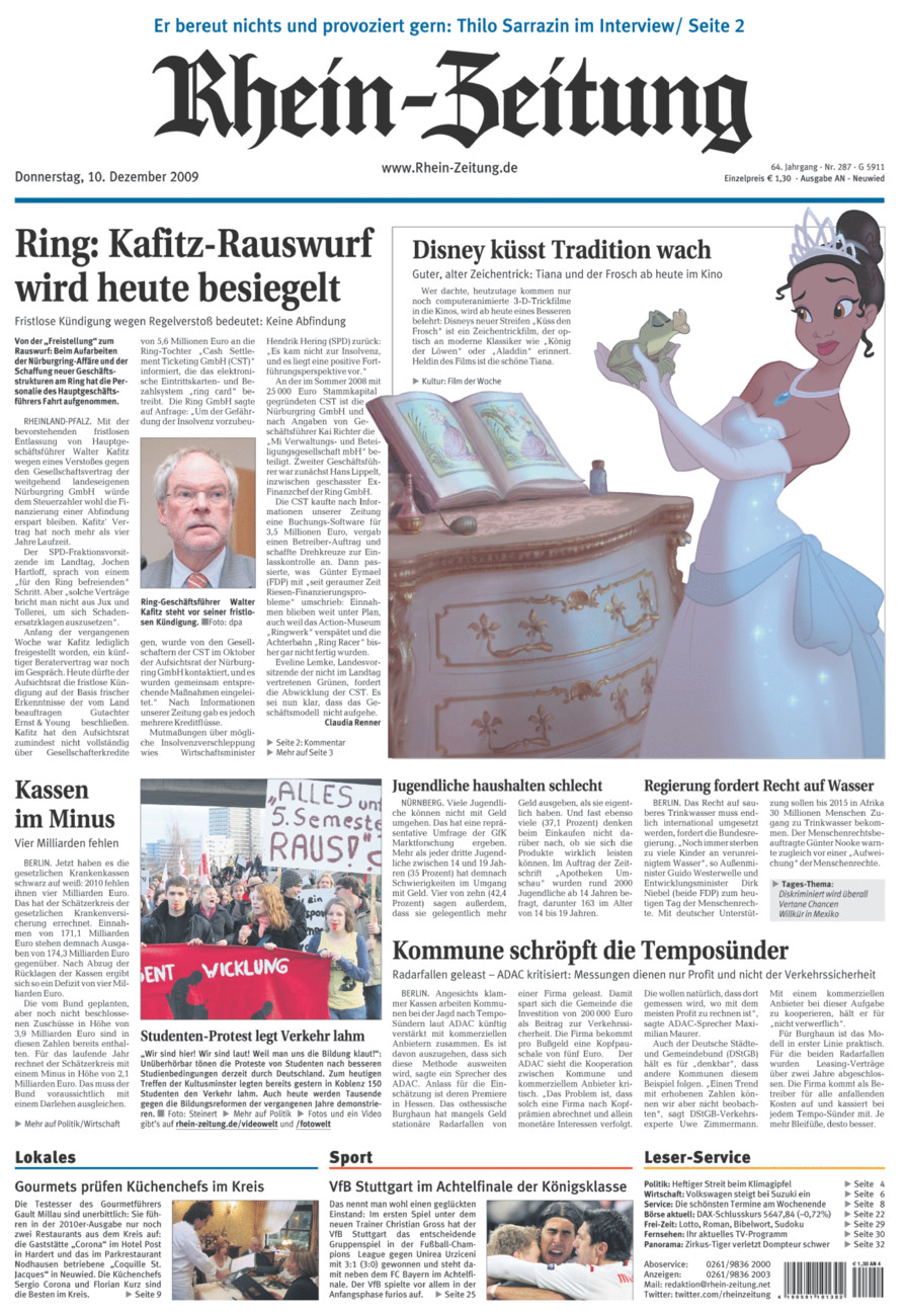 Rhein-Zeitung Kreis Neuwied vom Donnerstag, 10.12.2009