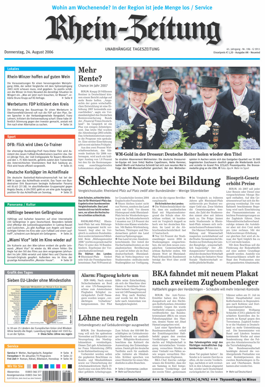Rhein-Zeitung Kreis Neuwied vom Donnerstag, 24.08.2006