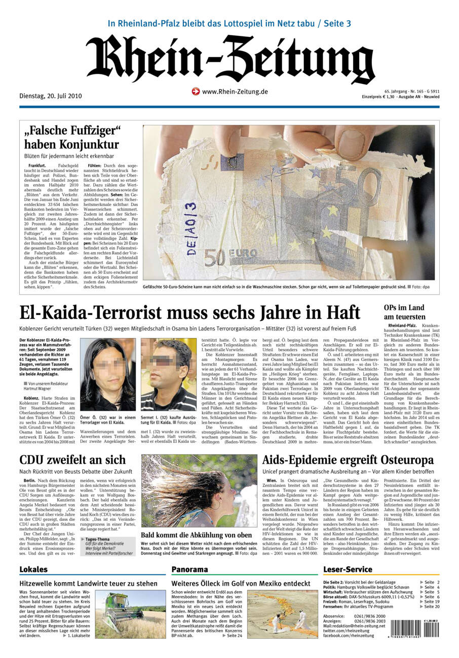 Rhein-Zeitung Kreis Neuwied vom Dienstag, 20.07.2010