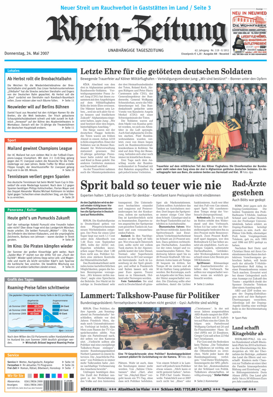 Rhein-Zeitung Kreis Neuwied vom Donnerstag, 24.05.2007